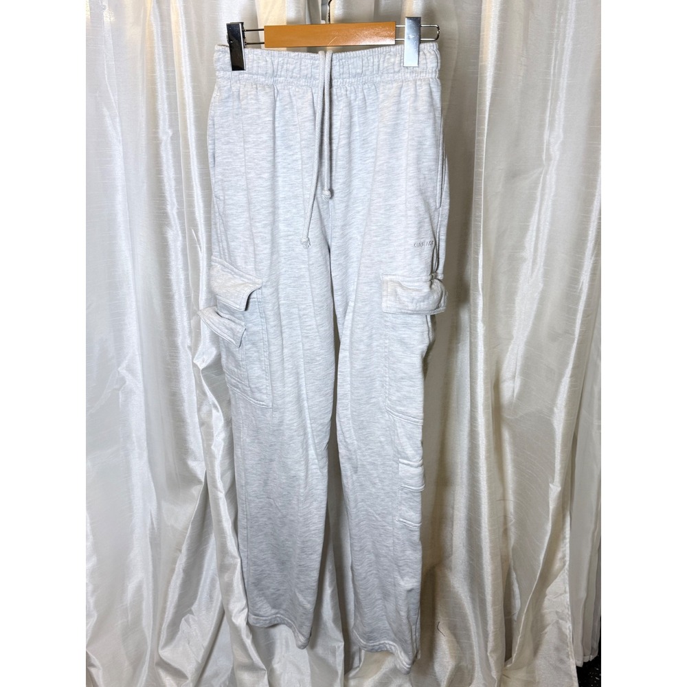 Garage Cargo Sweatpants Women XS Grey Fleece Drawstring Utility Joggers